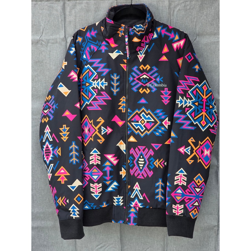 Columbia Castle Pines EXS Winter Jacket Men's Size Large Retro Neon Aztec Print